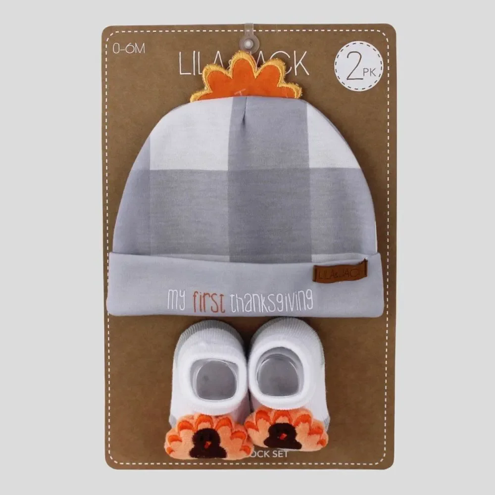 NWT LILA and JACK My first Thanksgiving Hat & socks